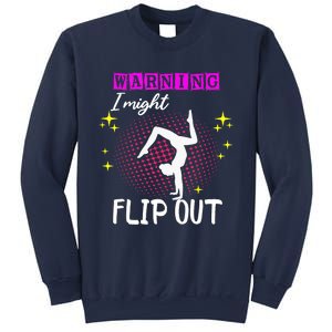 Warning I Might Flip Out Funny Gymnast Cheerleading Sweatshirt