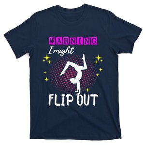 Warning I Might Flip Out Funny Gymnast Cheerleading T-Shirt