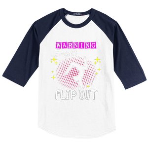 Warning I Might Flip Out Funny Gymnast Cheerleading Baseball Sleeve Shirt