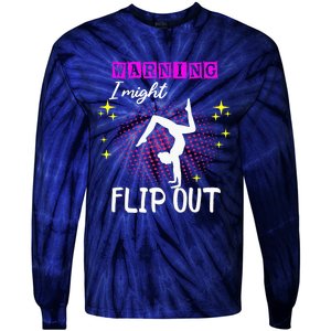 Warning I Might Flip Out Funny Gymnast Cheerleading Tie-Dye Long Sleeve Shirt