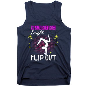 Warning I Might Flip Out Funny Gymnast Cheerleading Tank Top