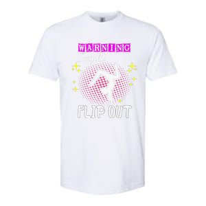 Warning I Might Flip Out Funny Gymnast Cheerleading Softstyle CVC T-Shirt