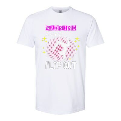 Warning I Might Flip Out Funny Gymnast Cheerleading Softstyle® CVC T-Shirt