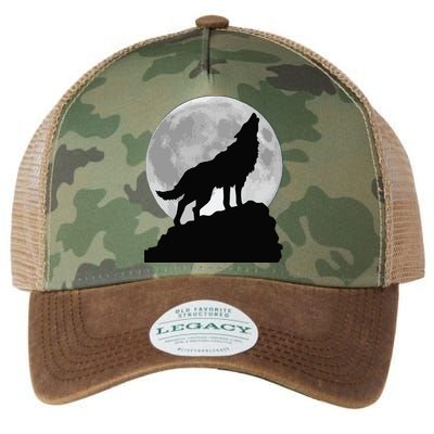 Wolf In Moon Light Cool Full Dog Pup Howling Tee Legacy Tie Dye Trucker Hat