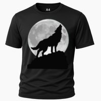 Wolf In Moon Light Cool Full Dog Pup Howling Tee Cooling Performance Crew T-Shirt