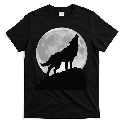 Wolf In Moon Light Cool Full Dog Pup Howling Tee T-Shirt