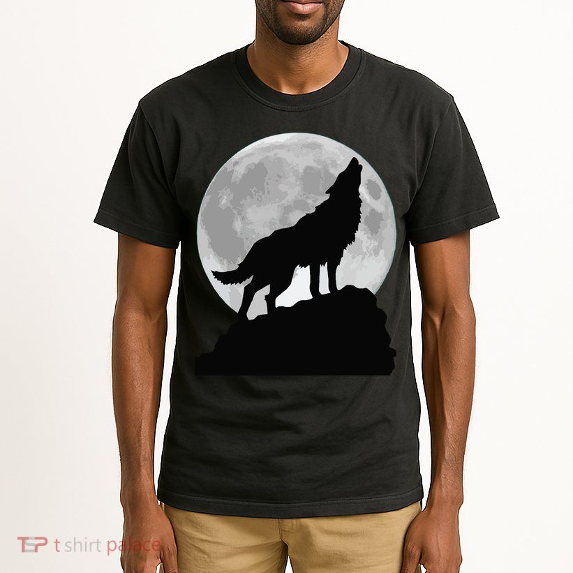 Wolf In Moon Light Cool Full Dog Pup Howling Tee Tall T-Shirt