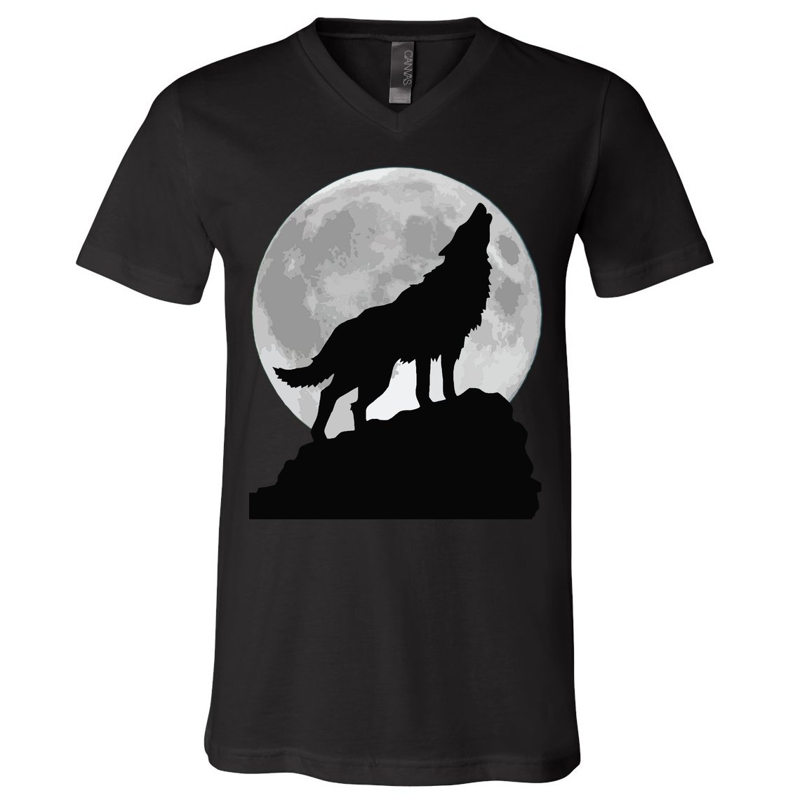 Wolf In Moon Light Cool Full Dog Pup Howling Tee V-Neck T-Shirt
