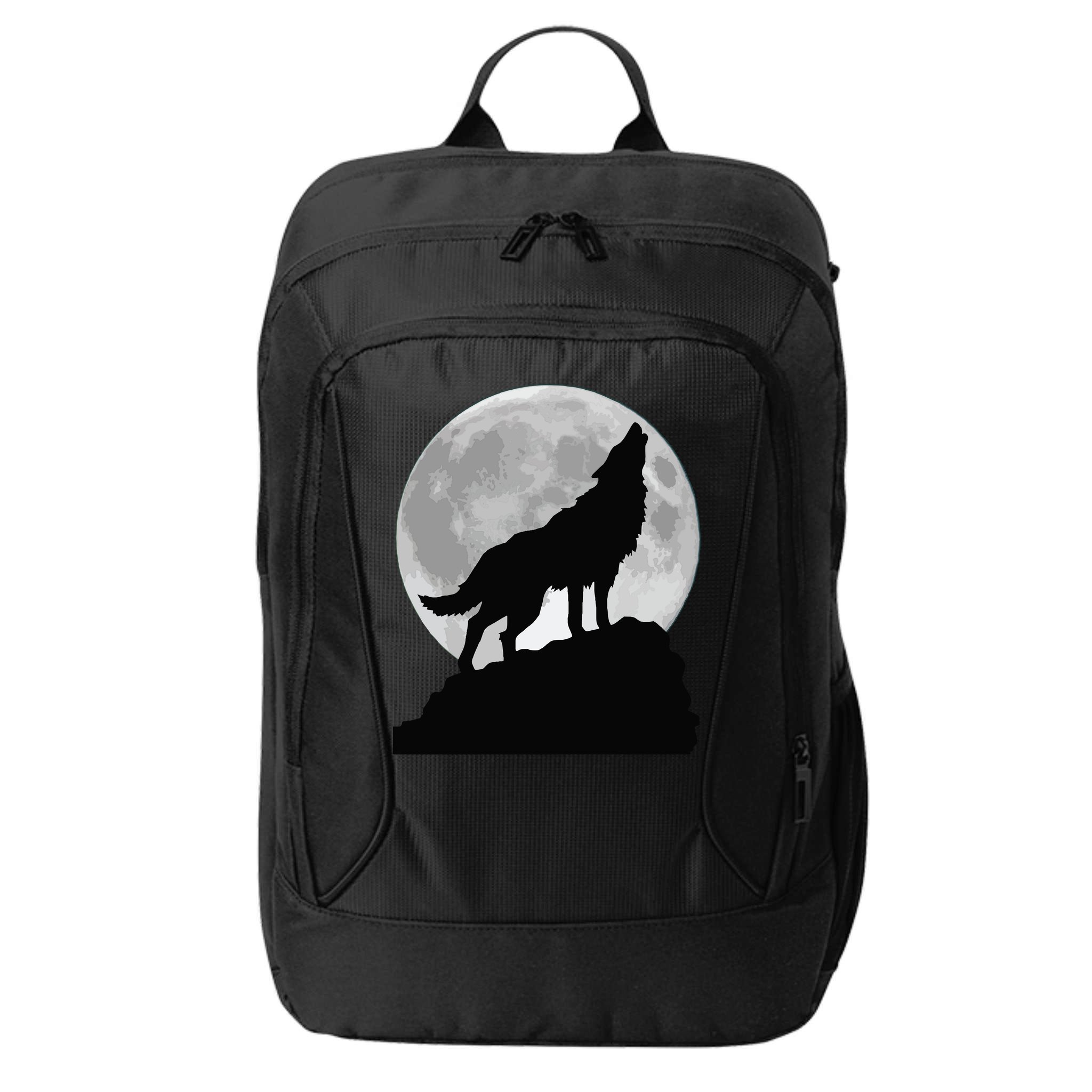 Wolf In Moon Light Cool Full Dog Pup Howling Tee City Backpack