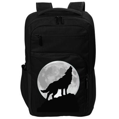 Wolf In Moon Light Cool Full Dog Pup Howling Tee Impact Tech Backpack