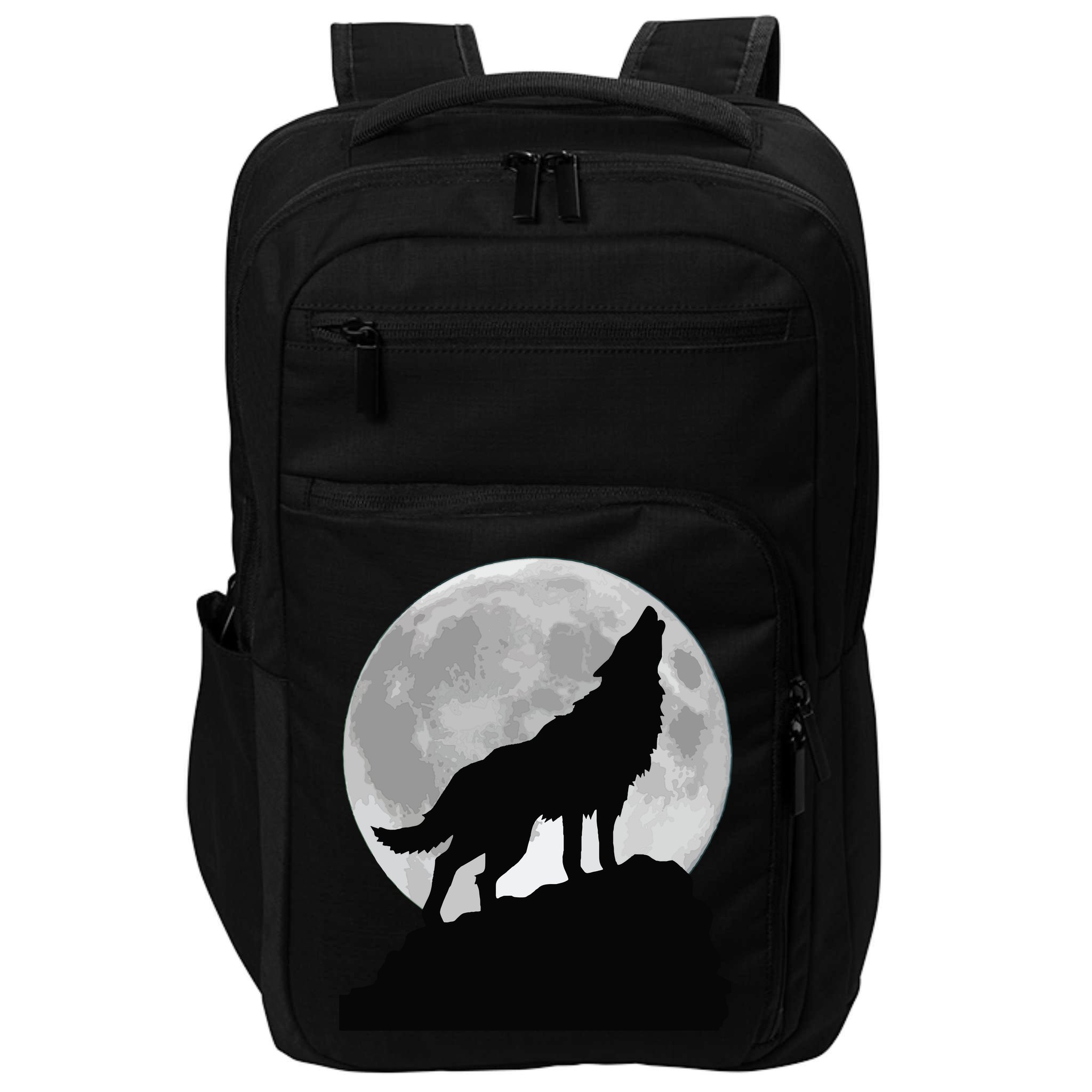 Wolf In Moon Light Cool Full Dog Pup Howling Tee Impact Tech Backpack
