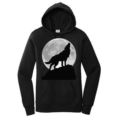 Wolf In Moon Light Cool Full Dog Pup Howling Tee Women's Pullover Hoodie