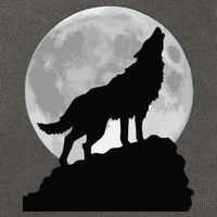 Wolf In Moon Light Cool Full Dog Pup Howling Tee Cotton Canvas Backpack