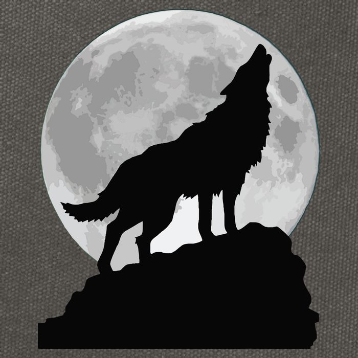 Wolf In Moon Light Cool Full Dog Pup Howling Tee Cotton Canvas Backpack
