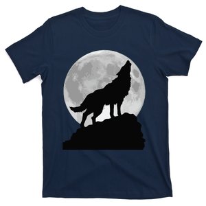 Wolf In Moon Light Cool Full Dog Pup Howling Tee T-Shirt