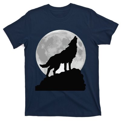 Wolf In Moon Light Cool Full Dog Pup Howling Tee T-Shirt