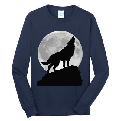 Wolf In Moon Light Cool Full Dog Pup Howling Tee Tall Long Sleeve T-Shirt