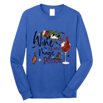 Wine Is My Magic Potion Funny Halloween Drinking Party Gift Long Sleeve Shirt