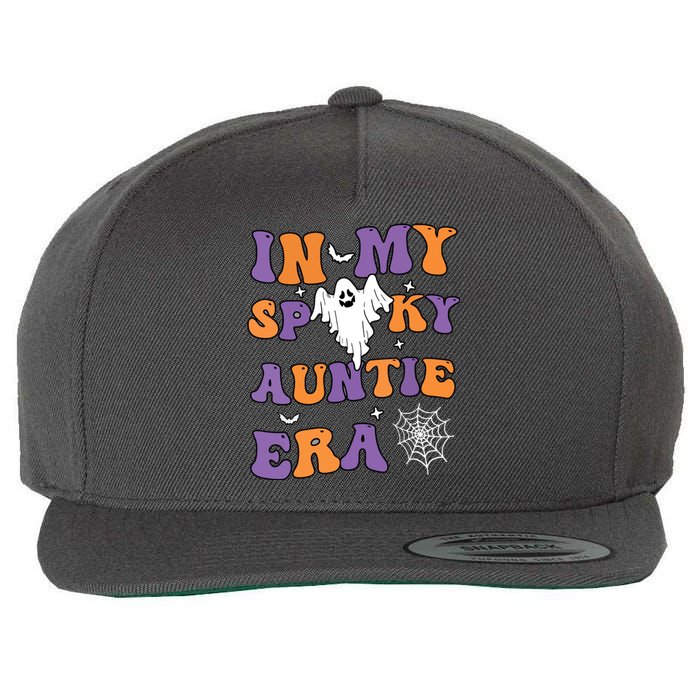 Women In My Spooky Aunt Era Funny Groovy Halloween Gift Wool Snapback Cap