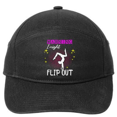 Warning I Might Flip Out Funny Gymnast Cheerleading 7-Panel Snapback Hat