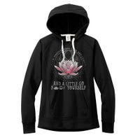 Womens I'm Mostly Peace Love And Light & Little Go F Yourself Lotus Women's Fleece Hoodie