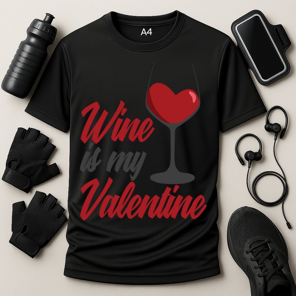 Wine Is My Valentine Drunk Alcohol Lover Funny Vfunny Giftday Gift Cooling Performance Crew T-Shirt