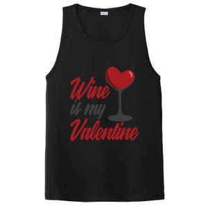 Wine Is My Valentine Drunk Alcohol Lover Funny Vfunny Giftday Gift PosiCharge Competitor Tank