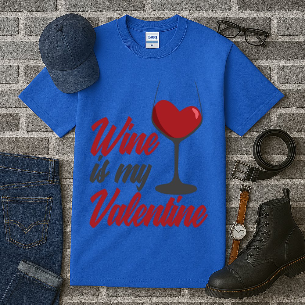 Wine Is My Valentine Drunk Alcohol Lover Funny Vfunny Giftday Gift Tall T-Shirt