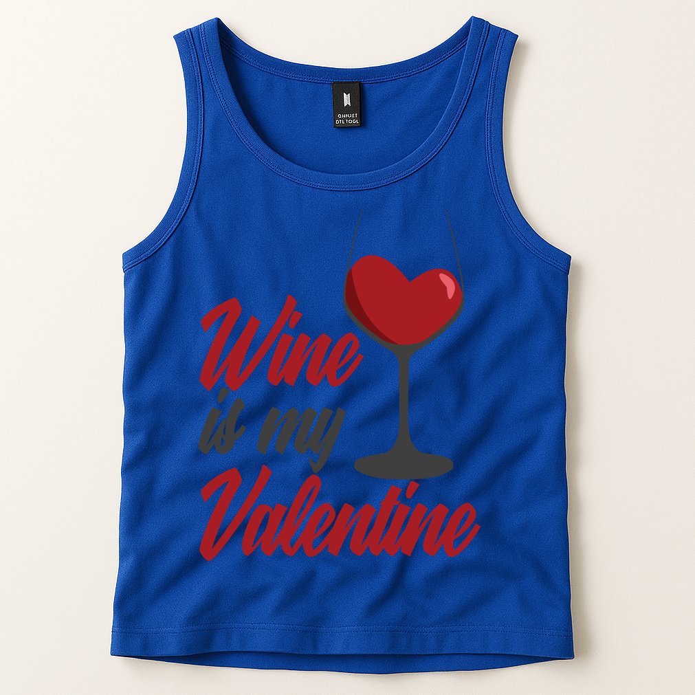 Wine Is My Valentine Drunk Alcohol Lover Funny Vfunny Giftday Gift Tank Top