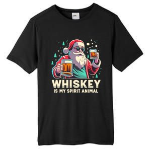 Whiskey Is My Spirit Animal Funny Santa Ing Christmas Gift Tall Fusion ChromaSoft Performance T-Shirt