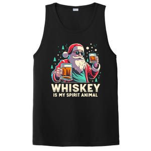 Whiskey Is My Spirit Animal Funny Santa Ing Christmas Gift PosiCharge Competitor Tank