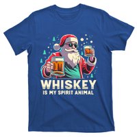 Whiskey Is My Spirit Animal Funny Santa Ing Christmas Gift T-Shirt