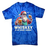 Whiskey Is My Spirit Animal Funny Santa Ing Christmas Gift Tie-Dye T-Shirt