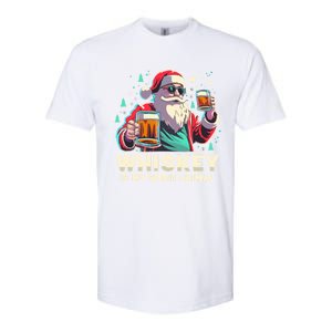 Whiskey Is My Spirit Animal Funny Santa Ing Christmas Gift Softstyle CVC T-Shirt