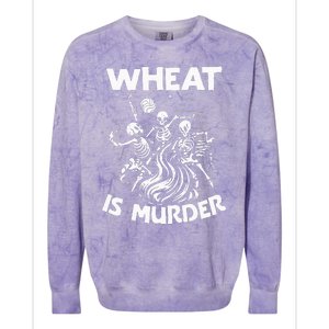 Wheat Is Murder Celiac Disease Awareness Month Gluten Free Colorblast Crewneck Sweatshirt