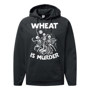 Wheat Is Murder Celiac Disease Awareness Month Gluten Free Performance Fleece Hoodie