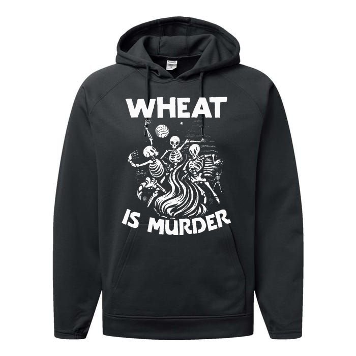 Wheat Is Murder Celiac Disease Awareness Month Gluten Free Performance Fleece Hoodie