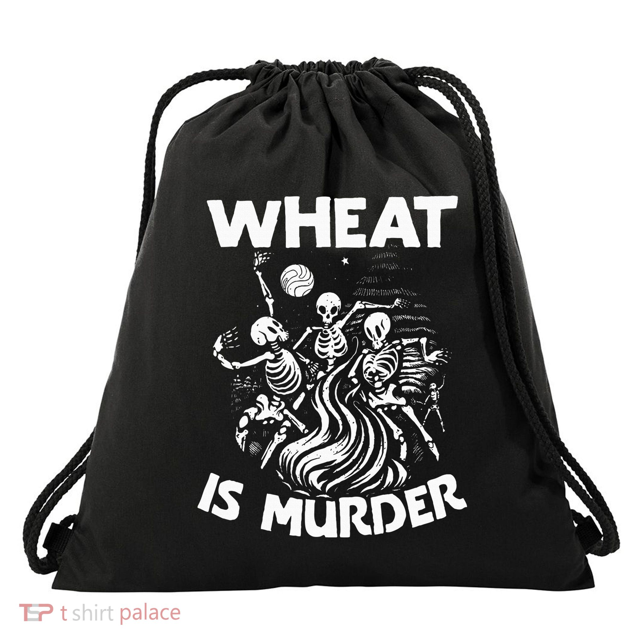 Wheat Is Murder Celiac Disease Awareness Month Gluten Free Drawstring Bag