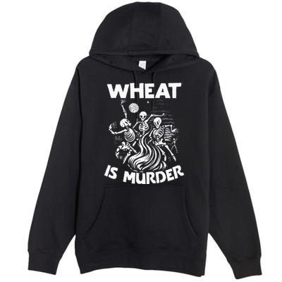 Wheat Is Murder Celiac Disease Awareness Month Gluten Free Premium Pullover Hoodie
