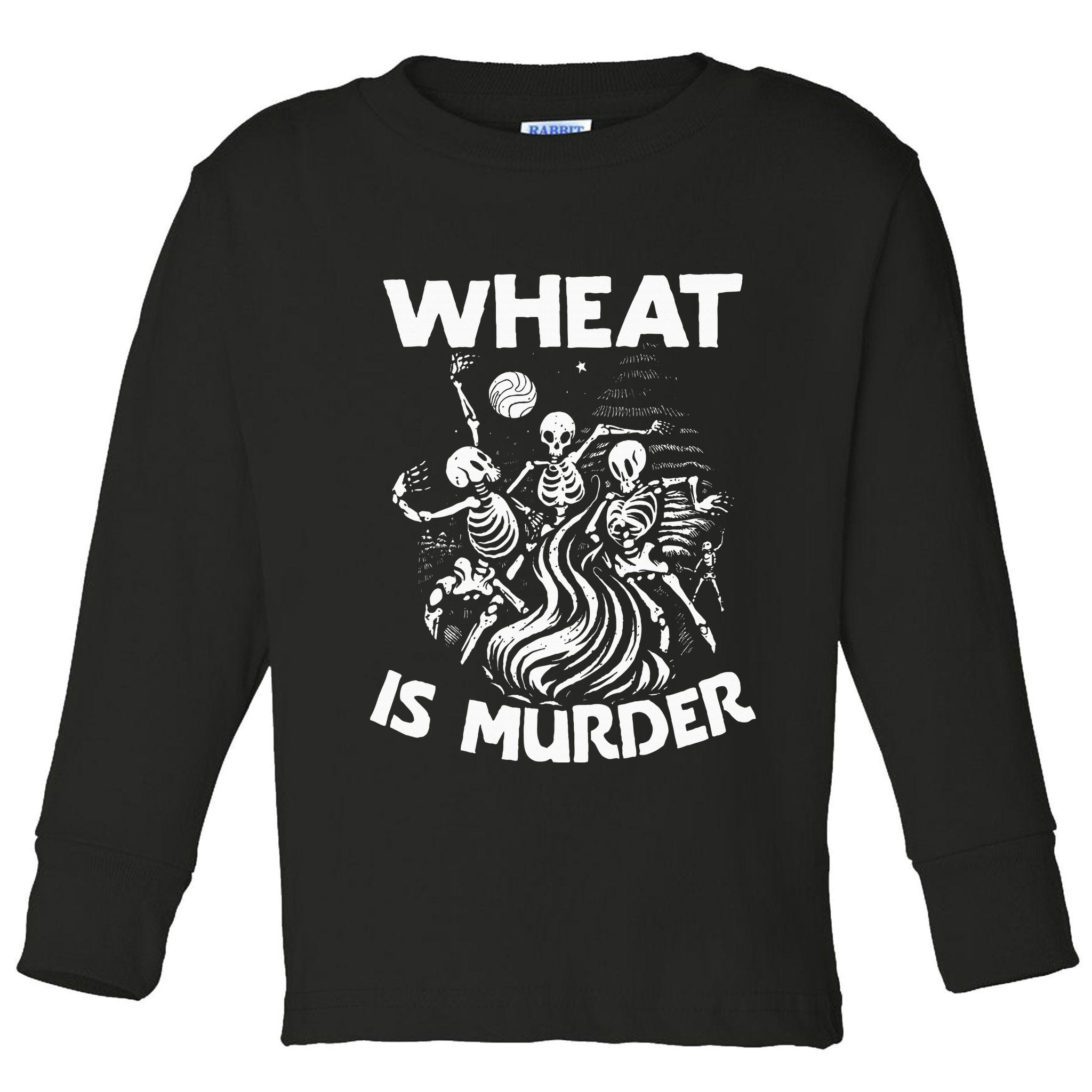 Wheat Is Murder Celiac Disease Awareness Month Gluten Free Toddler Long Sleeve Shirt