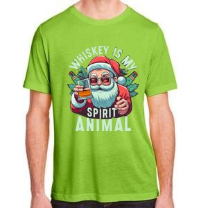 Whiskey Is My Spirit Animal Funny Santa Ing Christmas Funny Gift Adult ChromaSoft Performance T-Shirt