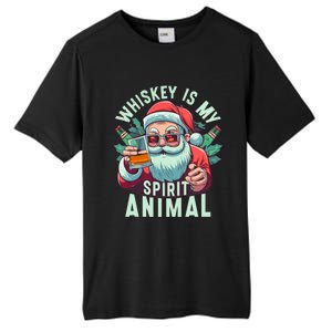 Whiskey Is My Spirit Animal Funny Santa Ing Christmas Funny Gift Tall Fusion ChromaSoft Performance T-Shirt