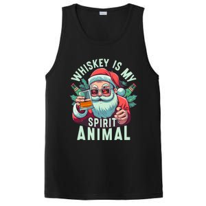 Whiskey Is My Spirit Animal Funny Santa Ing Christmas Funny Gift PosiCharge Competitor Tank