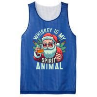 Whiskey Is My Spirit Animal Funny Santa Ing Christmas Funny Gift Mesh Reversible Basketball Jersey Tank