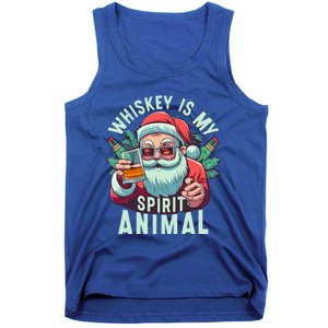 Whiskey Is My Spirit Animal Funny Santa Ing Christmas Funny Gift Tank Top