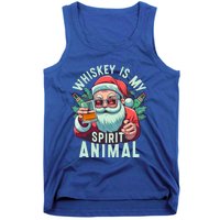 Whiskey Is My Spirit Animal Funny Santa Ing Christmas Funny Gift Tank Top