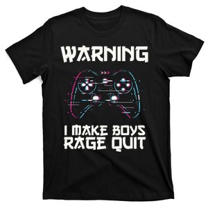 Warning I Make Boy Rage Quit Game Lover Gift T-Shirt