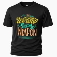 Worship Is My Weapon Christian Cooling Performance Crew T-Shirt