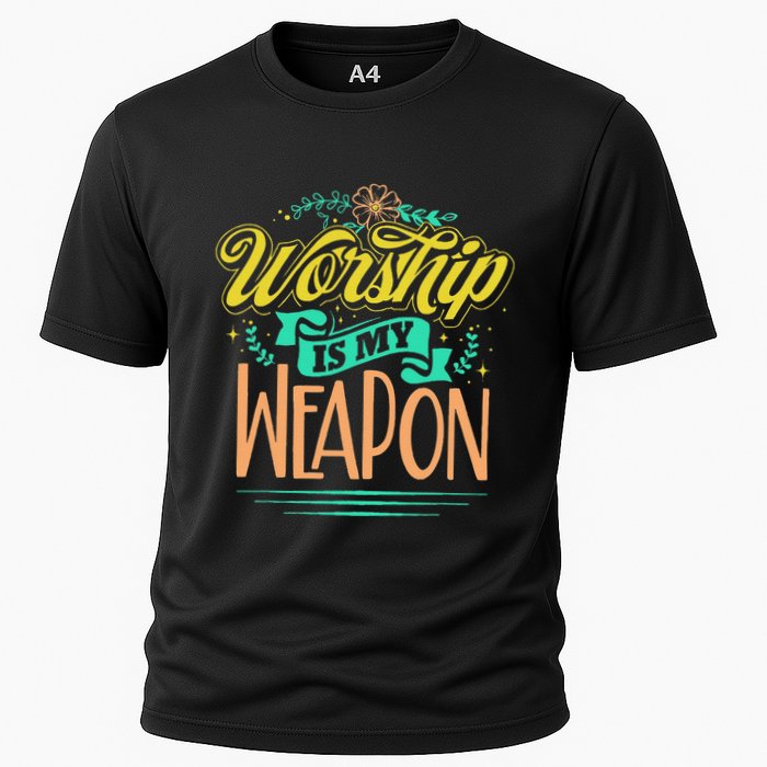 Worship Is My Weapon Christian Cooling Performance Crew T-Shirt
