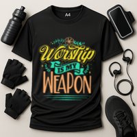 Worship Is My Weapon Christian Cooling Performance Crew T-Shirt